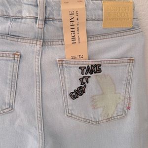 Scotch & Soda The High-Five high-rise slim tapered-fit jeans, Poem In The Park.